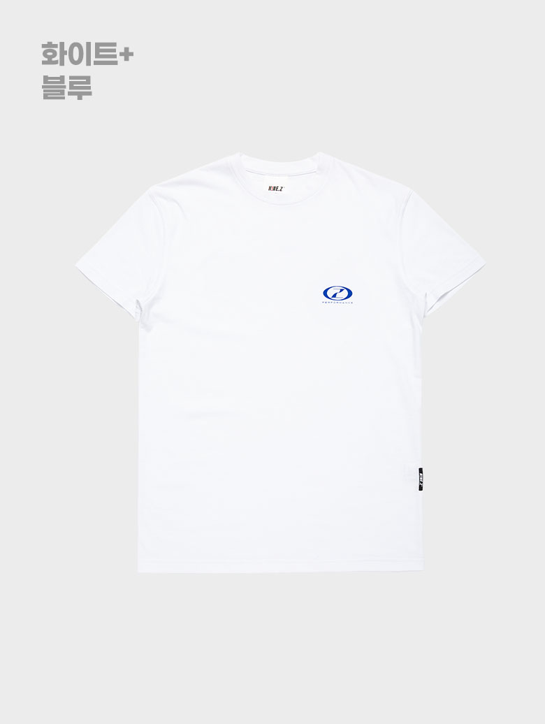 스몰로고 텐셀 머슬핏 티셔츠 화이트/블루
