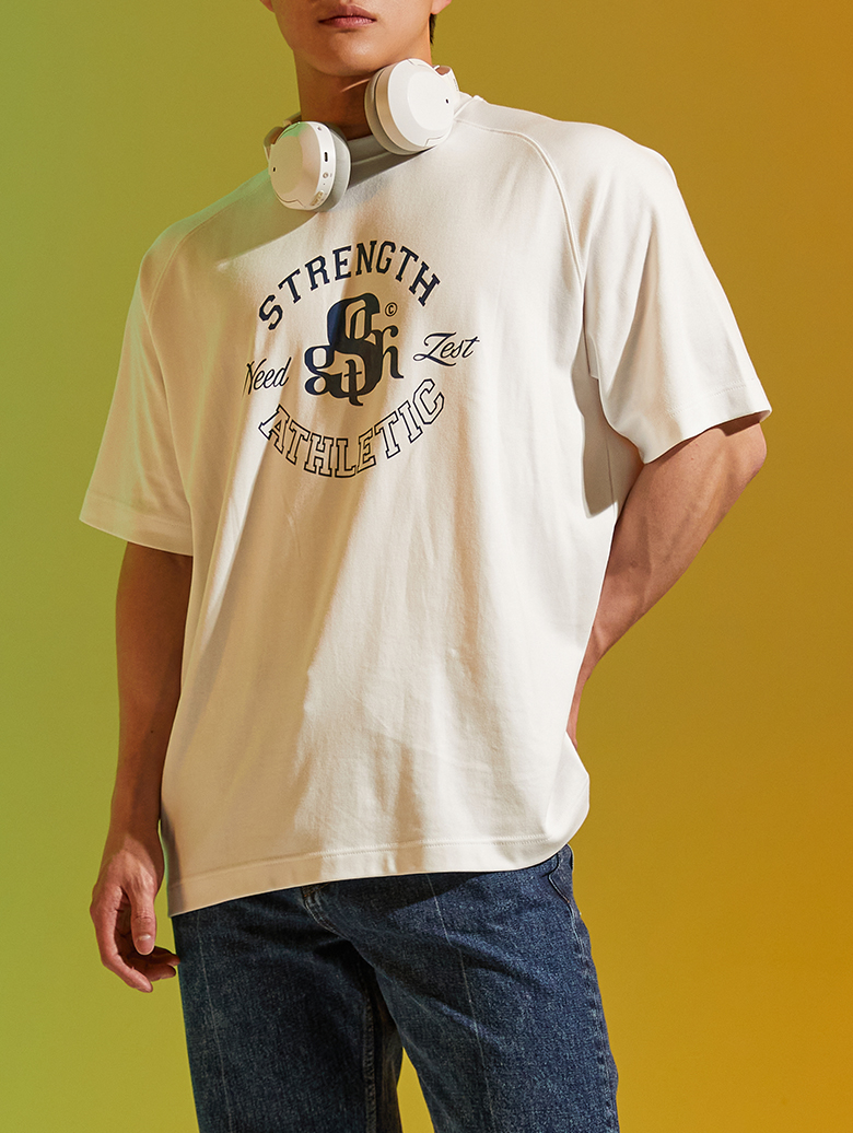 헤비모달 래글런 세미오버핏 티셔츠