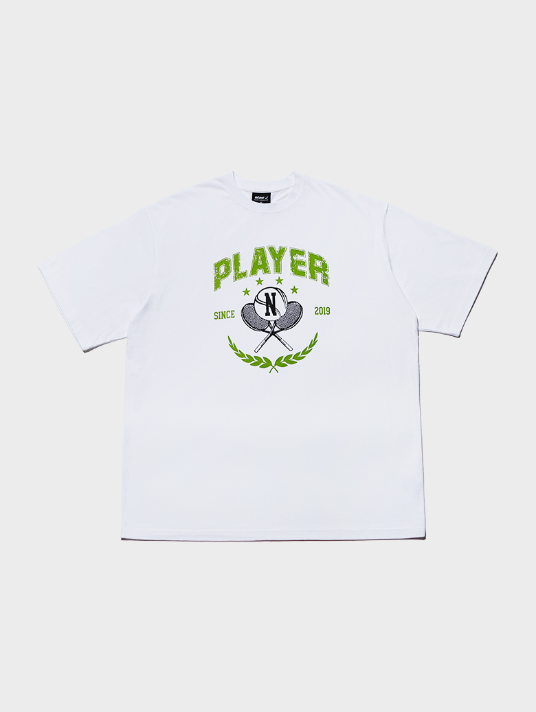 플레이어 코튼 세미 오버핏 티셔츠